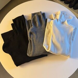 Bundle of 3 Everlane Italian merino ribbed turtleneck